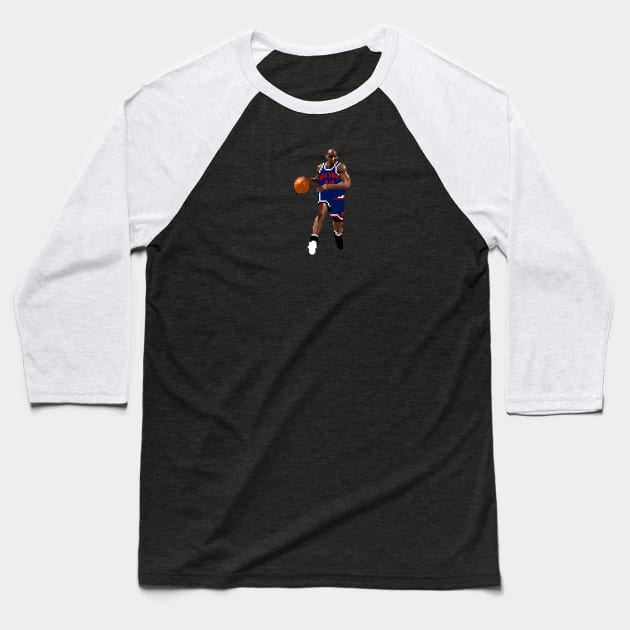 Anthony Mason Pixel Dribble Baseball T-Shirt by qiangdade